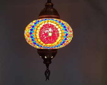 Handmade Light Fixtures, Colorful Ceiling Lights, Ceiling Lamps, Customizable Mosaic Lamps, Hanging Lamps, Pendant Lights, Decor Lighting