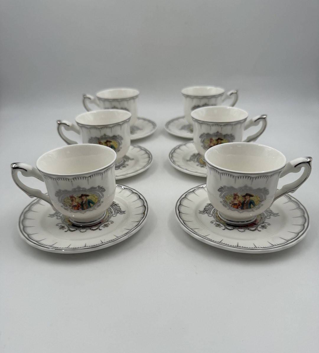 Vintage Porcelain Coffee Set, English Tea Cups and Saucers - Etsy