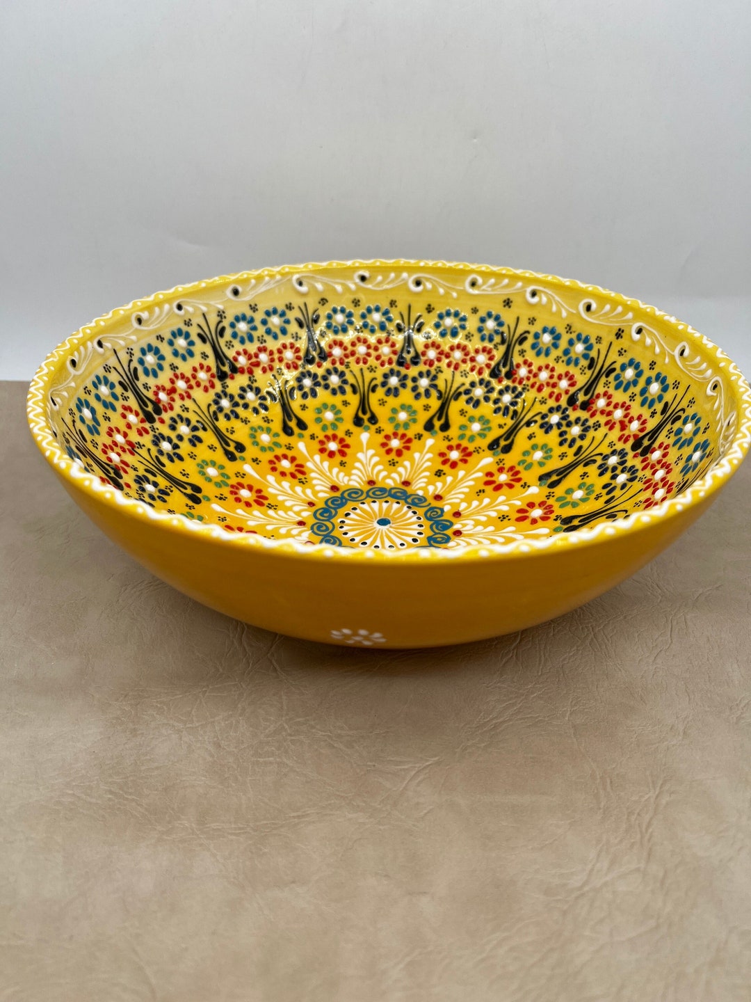 Handmade Serving Bowl Floral Turkish Bowl Embossed Leadfree Etsy