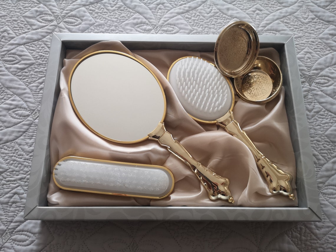 Hand Mirror and Brush Set Mirror and Comb Set Engagement Etsy Canada