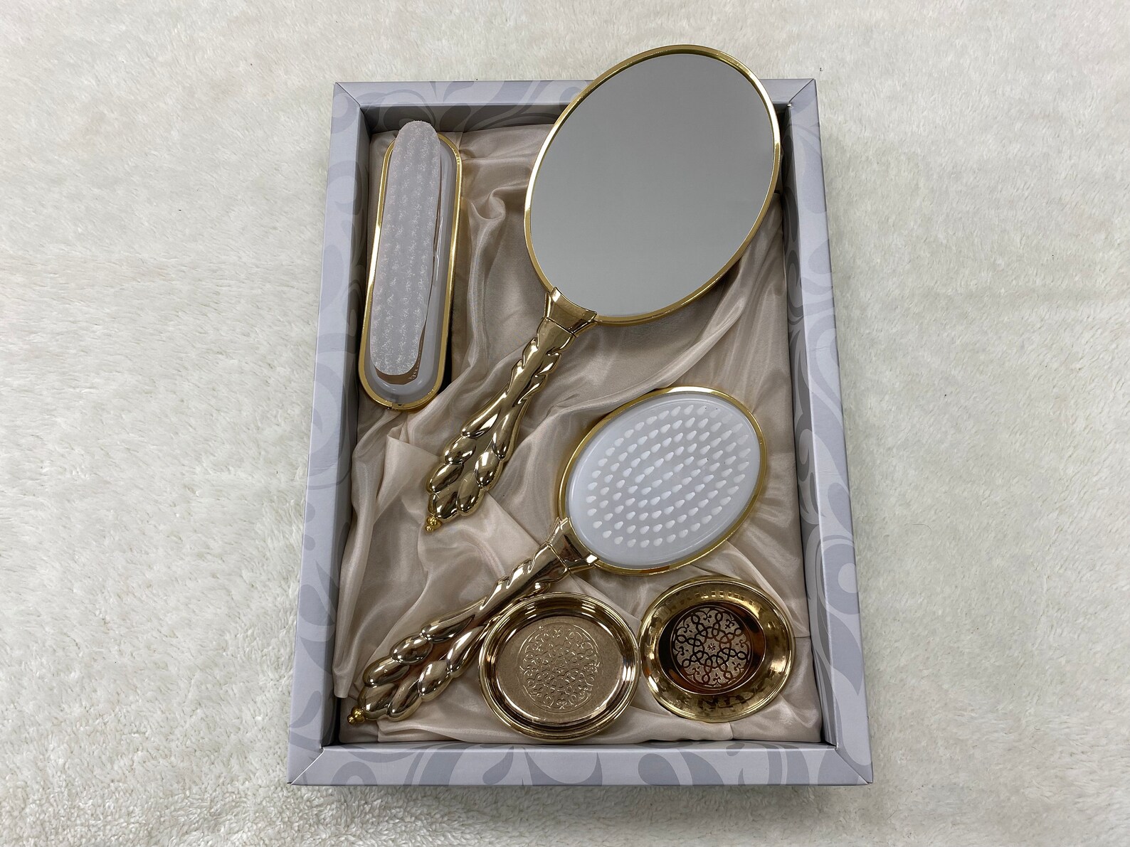 Vintage Style Vanity Set Hand Mirror and Brush Set Make up Etsy