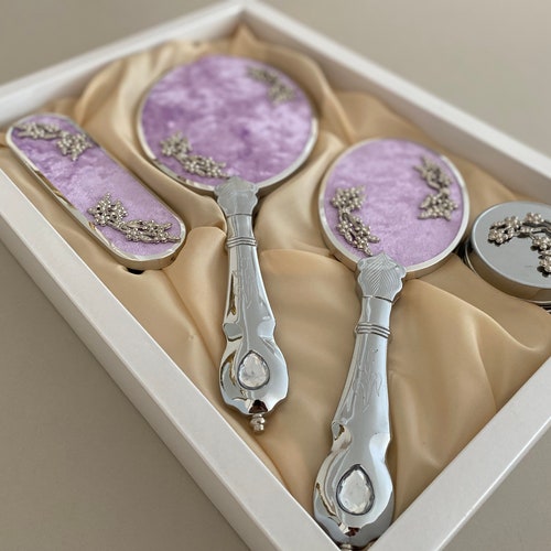 Hand Mirror and Brush Set Mirror and Comb Set Engagement Etsy