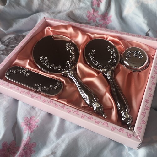 Brush and Mirror Set Vintage Style Vanity Set Make up Etsy