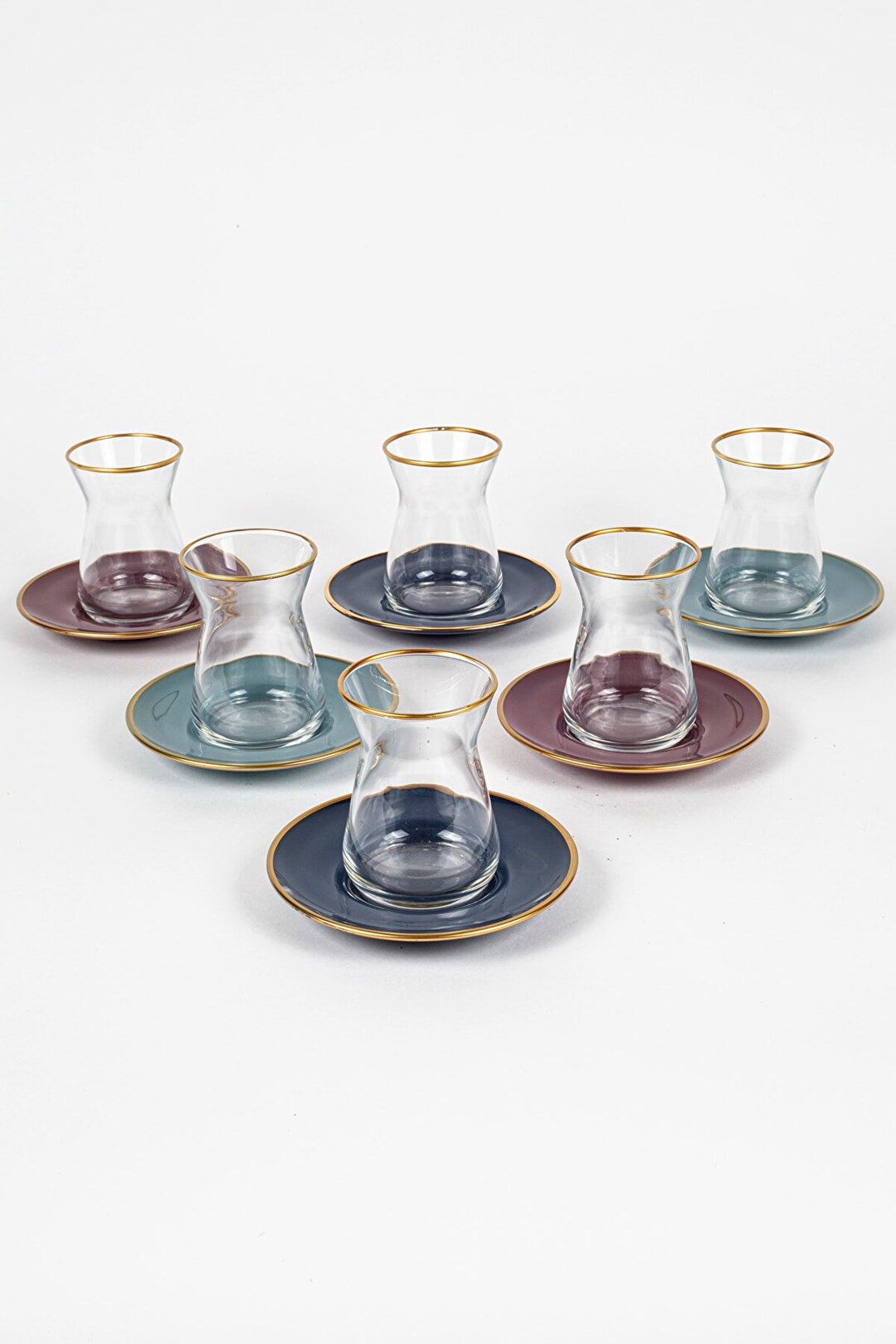 Turkish Art Traditional Glass Tea Cups With Porcelain Pottery - Etsy