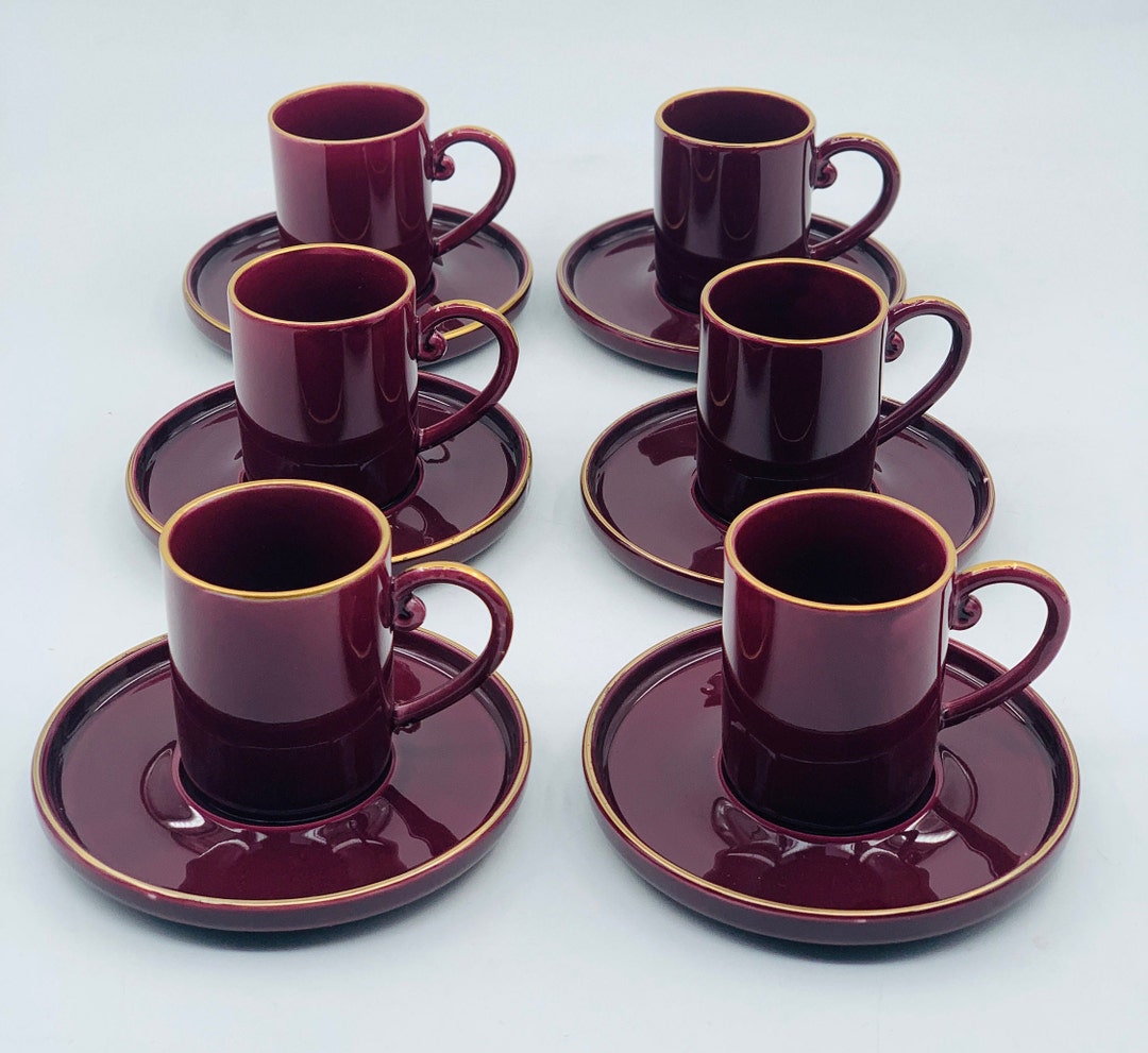 Porcelain Espresso Set, Coffee Cups With Saucers, Turkish Coffee Set