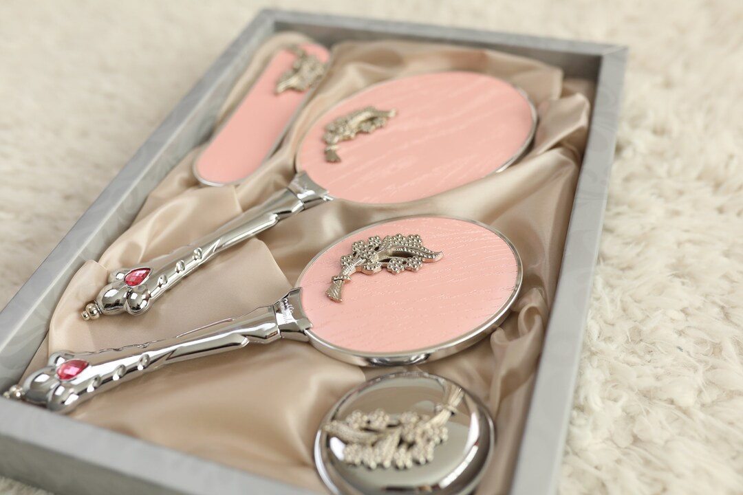 Vintage Style Vanity Set Hand Mirror and Brush Set Mirror Etsy