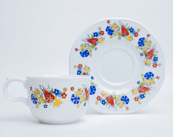 Ensemble de tasses à expresso en porcelaine florale Ensemble de tasses à café turques en relief avec soucoupes Ensemble de 12 PCS à café arabe Tasses à café grecques Cadeau pour elle