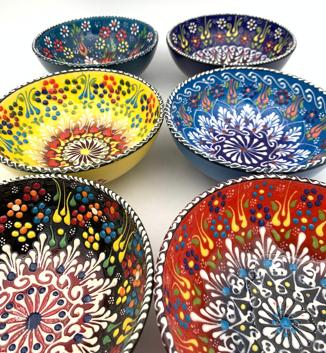 Hand Painted Decorative Serving Bowls Turkish Art Ceramic Handmade