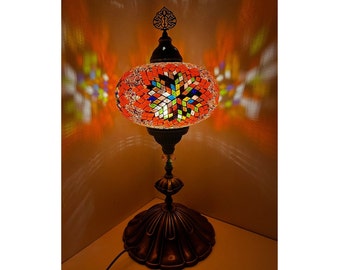 Orange Decor Lights, Turkish Mosaic Lamps, Bedside Lamps, Mosaic Table Lamps, Handmade Lamps, Mosaic Lamps, Floor Lamp, Housewarming Gifts