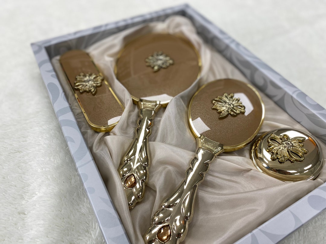 Vintage Style Vanity Set Hand Mirror and Brush Set Mirror Etsy
