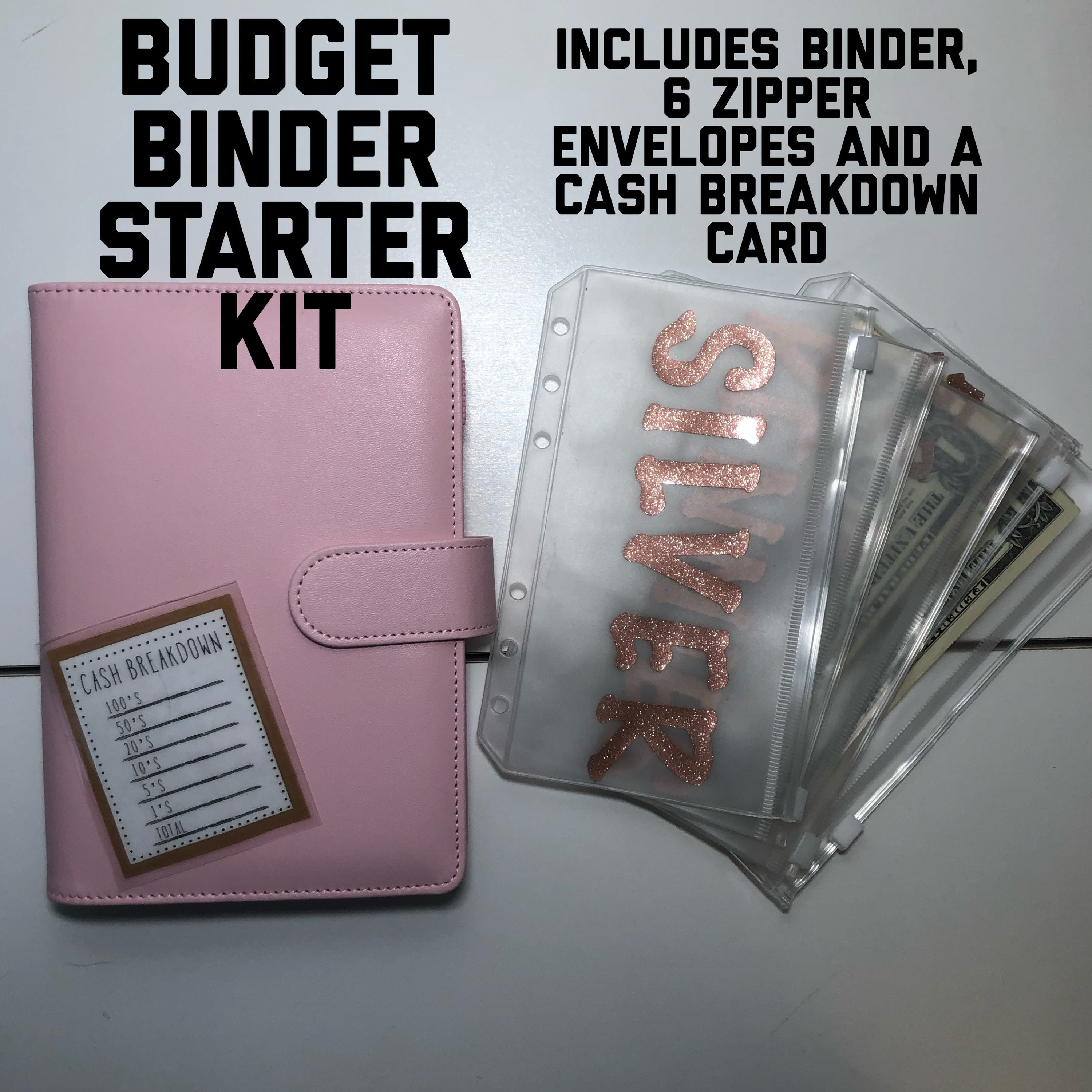 Budget Binder Starter Kit Personalized Zipper Cash Envelopes | Etsy