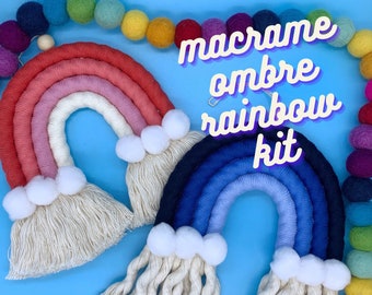 DIY Ombré Macrame Rainbow Craft Kit 4 Colors Wall Hanging Kit, Adult Craft Kits, DIY Crafts Gifts, Kid and Teen Craft Kit