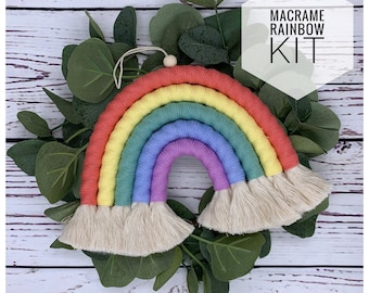 DIY Macrame Rainbow Craft Kit 5 Colors Wall Hanging Kit, Adult Craft Kits, DIY Crafts Gifts, Kid and Teen Craft Kit, Nursey Decor