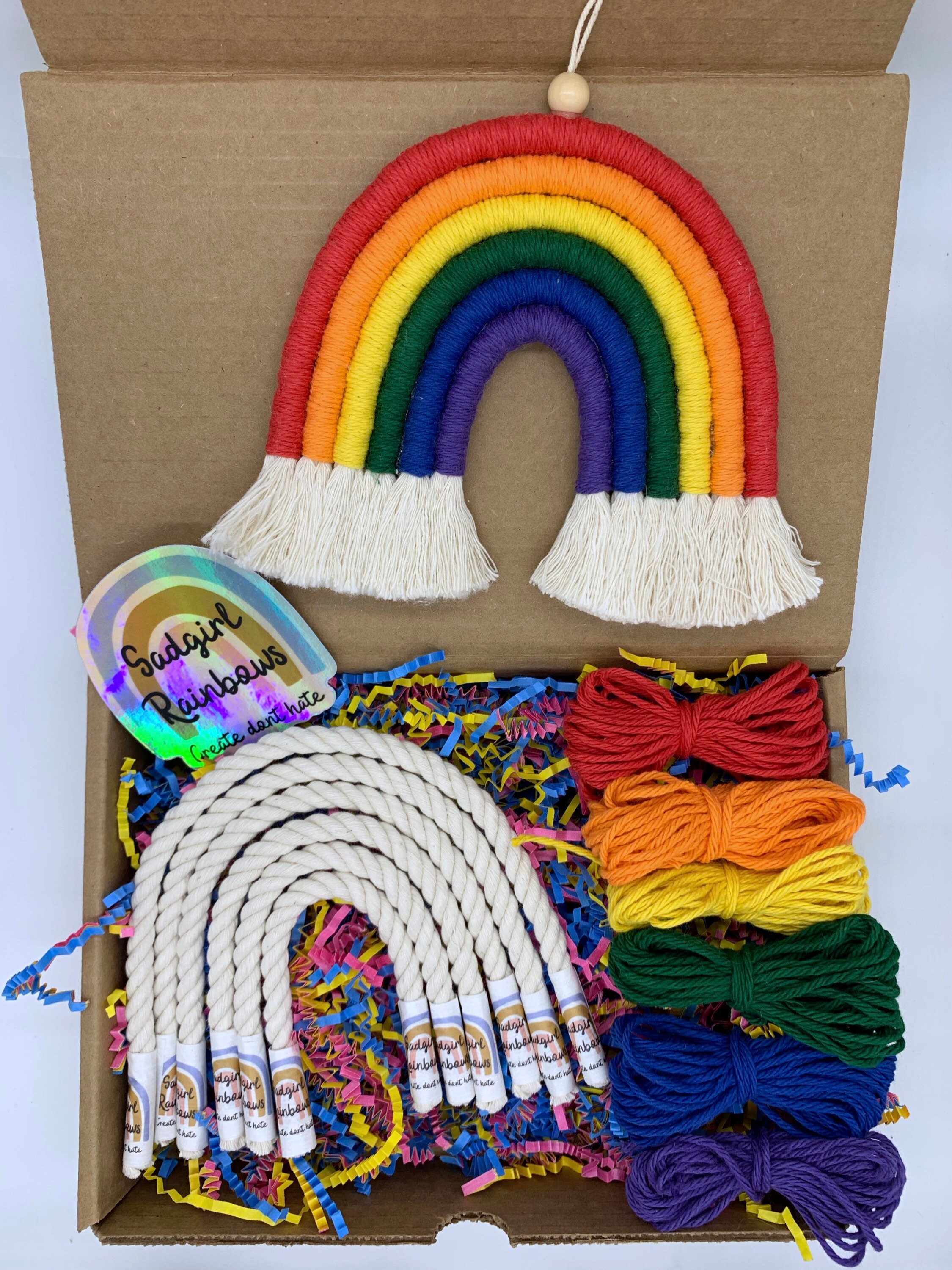 DIY Macrame Rainbow Craft Kit 6 Colors Small Bright Classic Etsy