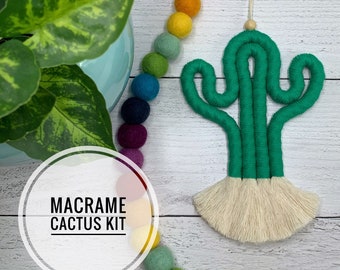 DIY Macrame Cactus Craft Kit Wall Hanging Kit, Adult Craft Kits, DIY Crafts, Plants, Kid Craft Kit, Nursey Decor