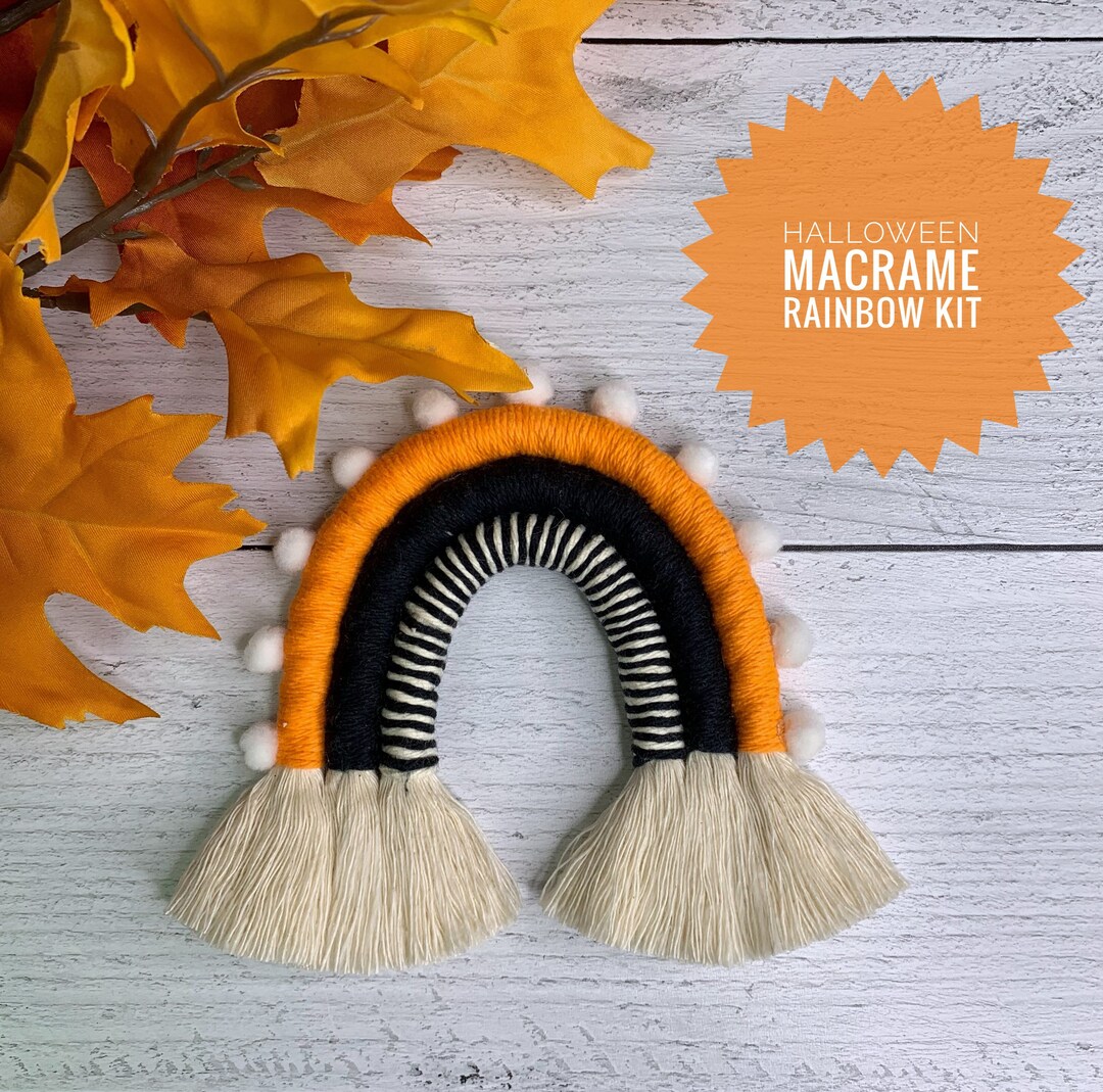 DIY Halloween Macrame Rainbow Craft Kit 3 Colors Wall Hanging - Etsy