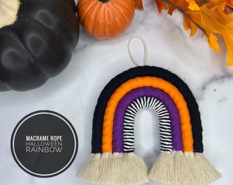 DIY Halloween Macrame Rainbow Craft Kit 4 Colors Wall Hanging Kit, Adult Craft Kits, DIY Crafts, Kid Craft Kit, Halloween Crafts