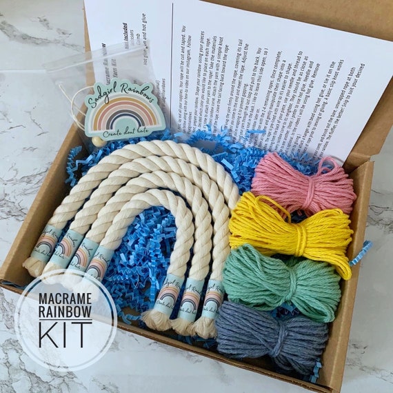 DIY Macrame Rainbow Craft Kit 4 Colors Wall Hanging Kit Adult Craft Kits  DIY Crafts Kid and Teen Craft Kit Nursey Decor 