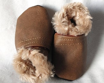 Baby Shoes Brown Leather Baby Soft Sole, Baby boy shoes Baby Moccasins, Baby Shoes Brown Unisex, Newborn Booties Gift, Toddler Shoes