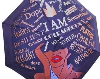 I am, afro woman Umbrella African woman umbrella birthday gift for woman