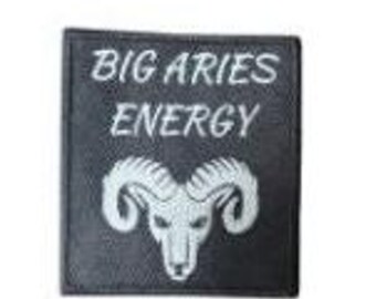 Aries Zodiac Patch, Embroidered Iron-On, 3x3 inches