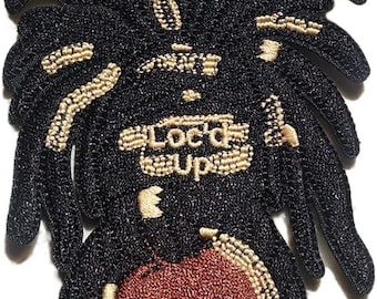 Loc’d Up Embroidered Patch – 4" × 3.5" Iron-On or Sew-On Patch | Beautiful Woman with Locs | Hair Lifestyle Commitment Patch
