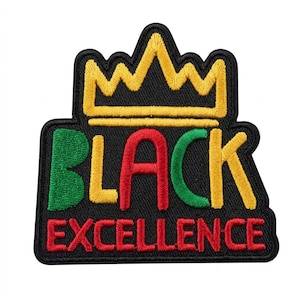 Black Excellence Patch - Embroidered Iron-On/Sew-On (3.5" )