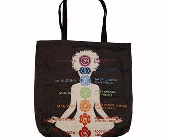 Jacquard Woven Chakra Tote Bag, Meditation Gift