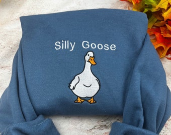 Silly Goose Embroidered Comfort Colors T-shirt or Sweatshirt
