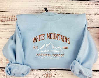 White Mountains Embroidered Crewneck-embroidered Crewneck-National Park Sweatshirt
