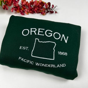 Bluza z haftem Oregon: Mapa stanu Pacific Wonderland