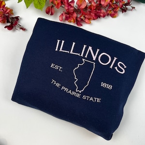 Illinois Embroidered Sweatshirt: State Pride Tee