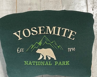 Yosemite National Park Embroidered Crewneck-embroidered Crewneck-National Park Sweatshirt
