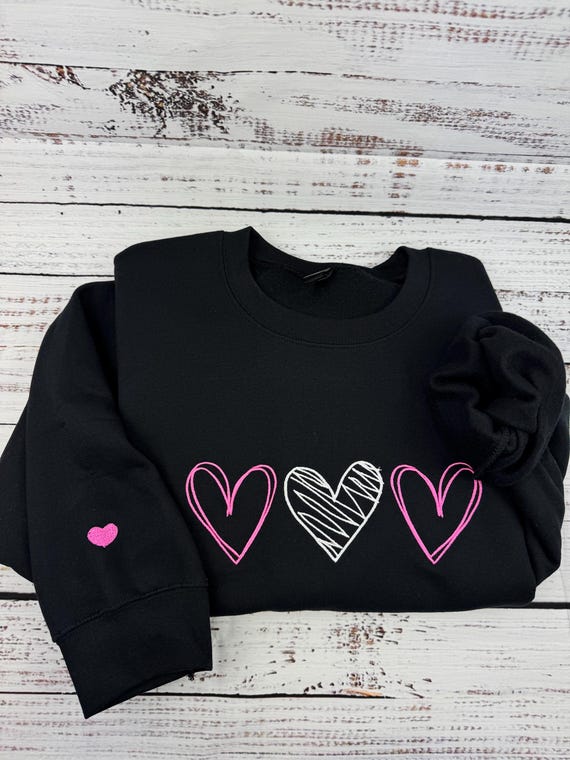 Love Heart Sweatshirt: Embroidered Valentine's Day Sweater