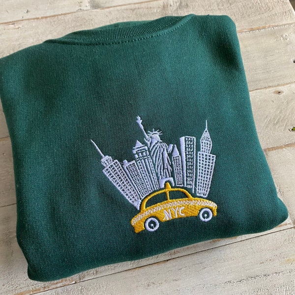 New York City Besticktes Sweatshirt, NYC Shirt (TAXI)
