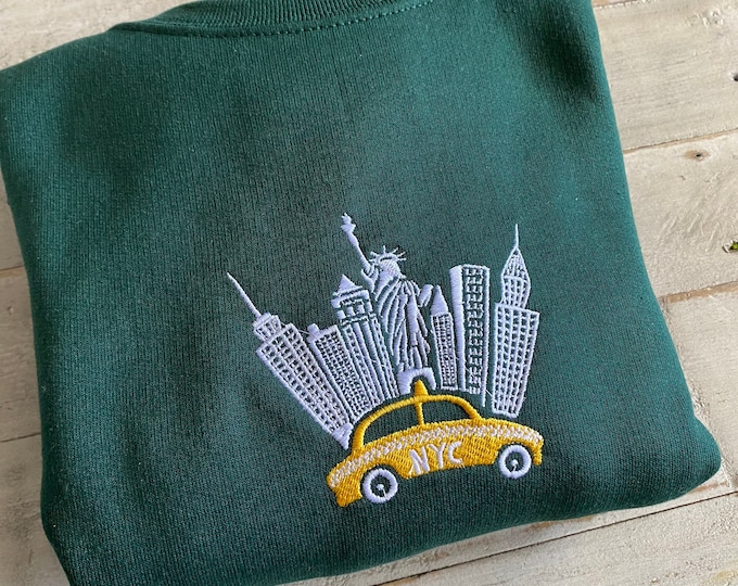 New York City Embroidered Sweatshirt, NYC shirt  (TAXI)