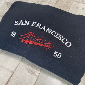 San Francisco Embroidered sweatshirt,  California Crewneck, Golden Gate Sweatshirt