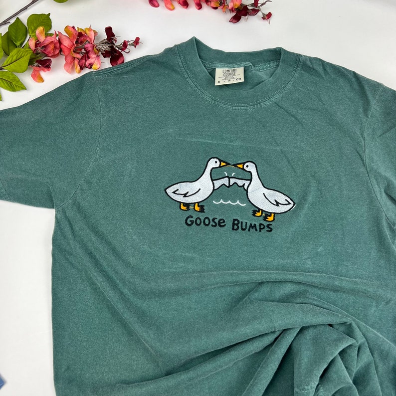 Goose t-shirt Goose Embroidered T-shirt Funny shirt Comfort colors T-shirt zdjęcie 6