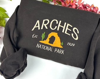 Arches National Park geborduurd sweatshirt met ronde hals
