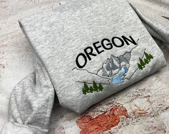 Oregon Embroidered Sweatshirt- Oregon T-Shirt and Sweatshirt - Portland (RIVER)