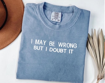 Custom Text Embroidered Comfort Colors Shirt, Personalized Embroidered T Shirt, Custom Word Shirt, Minimalist Embroidery Shirt