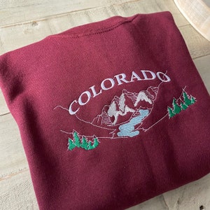 Sudadera bordada de Colorado, sudadera de Colorado, sudadera de montaña de Colorado