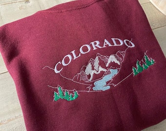 Colorado Embroidered Sweatshirt, Colorado sweatshirt, Colorado Mountain Sweatshirt