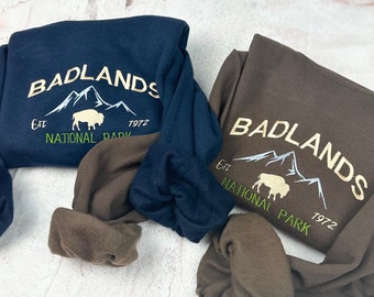 Badlands National Park Besticktes Sweatshirt mit Rundhalsausschnitt