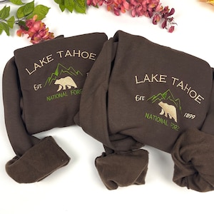 Custom Lake Tahoe Embroidered Crewneck | National Park Sweatshirt | Unisex Gift | Nature-Inspired Apparel