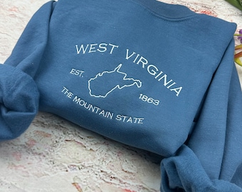 West Virginia Embroidered Crewneck Sweatshirt