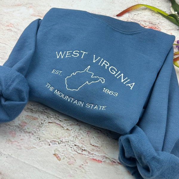 West Virginia Embroidered Crewneck Sweatshirt