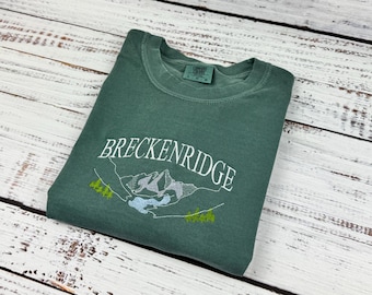 Embroidered Breckenridge T-Shirt: Apres Ski Martini Club Design