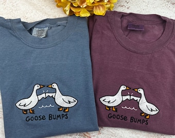 Goose t-shirt- Goose Embroidered T-shirt- Funny shirt- Comfort colors T-shirt