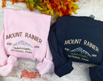 Mount Rainier National Park Embroidered Crewneck Sweatshirt